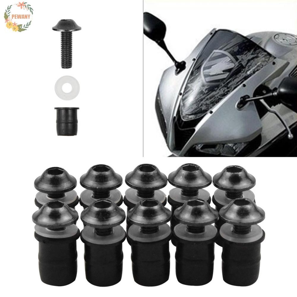 Pewany สกรูกระจกหน้ารถจักรยานยนต์ CNC อะลูมิเนียม แบบเปลี่ยน สําหรับ Suzuki M5 Screw M5X15 มม.