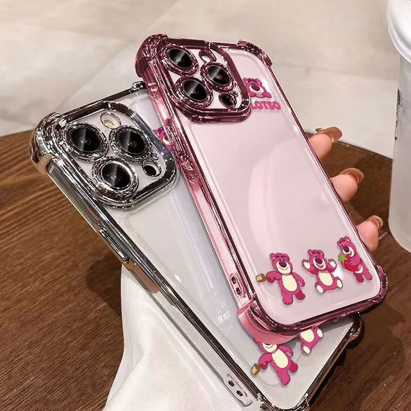 สตรอเบอร์รี่หมีLotsoเคสโทรศัพท์สําหรับXiaomi 17 Pro Max 15T Pro 5G 4Gน่ารักการ์ตูนกันกระแทกปลอกใส