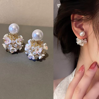 Retro Elegant Geometric รอบประณีต Rhinestone ต่างหูแฟชั่นอารมณ์