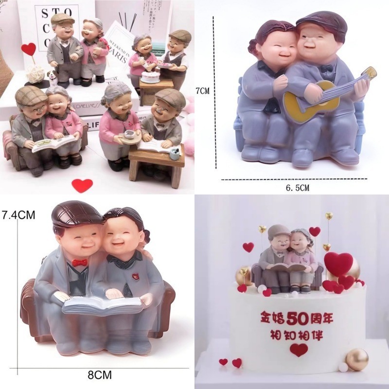GrandPaears ตกแต่งบ้าน Grandpaears ตกแต่งบ้านตุ๊กตาเค้ก Top Decor ของขวัญครบรอบตุ๊กตาคู่