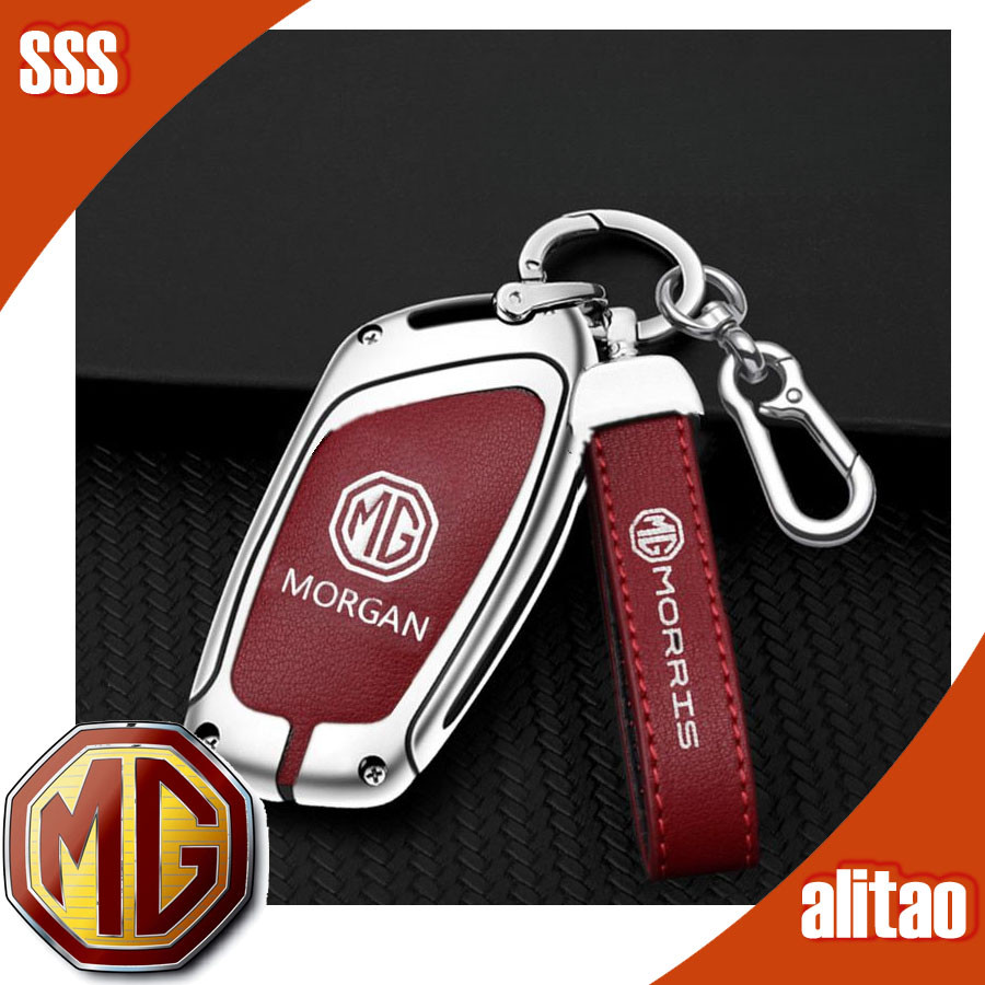 Alitao [จุดราคาต่ำ] MG ZS โลหะชุดกุญแจ MG4 MG ZS MG5 MG HS MG6กุญแจรถการควบคุมระยะไกลชุดป้องกันโลโก้รถมือเชือกพวงกุญแจ80mx