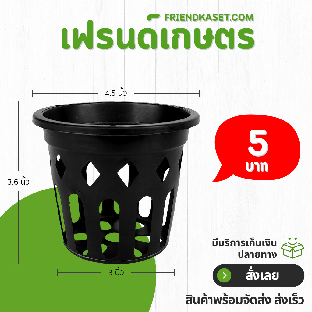 กระถาง กระถางกล้วยไม้ กระถางแขวน กลม 4 นิ้ว Bundle 50 ใบ