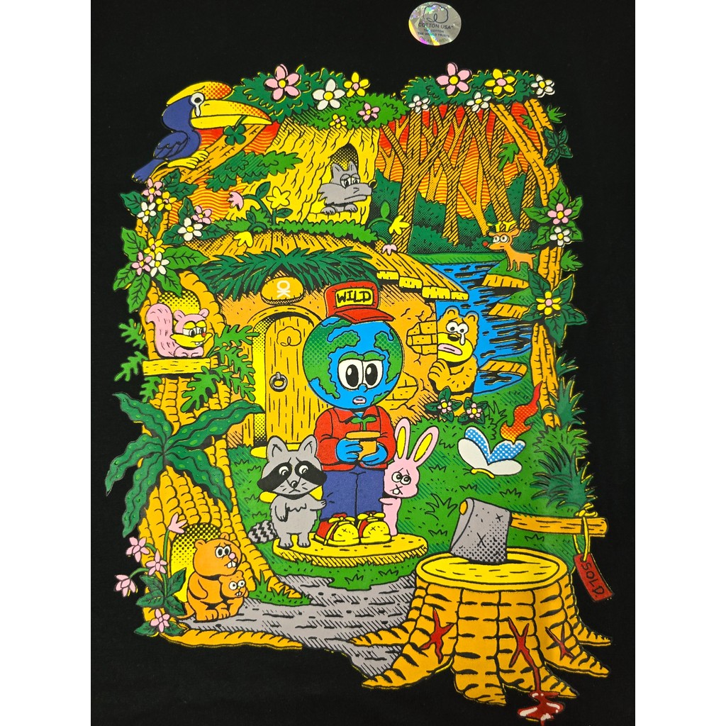 OK Apparelเสื้อยืดคอกลม ลาย World โอเวอร์ไซส์ เนื้อผ้านำเข้าUSA เจ้าเดียวที่นี่!! ⚡️พร้อมส่ง⚡️ - รูปที่ 3