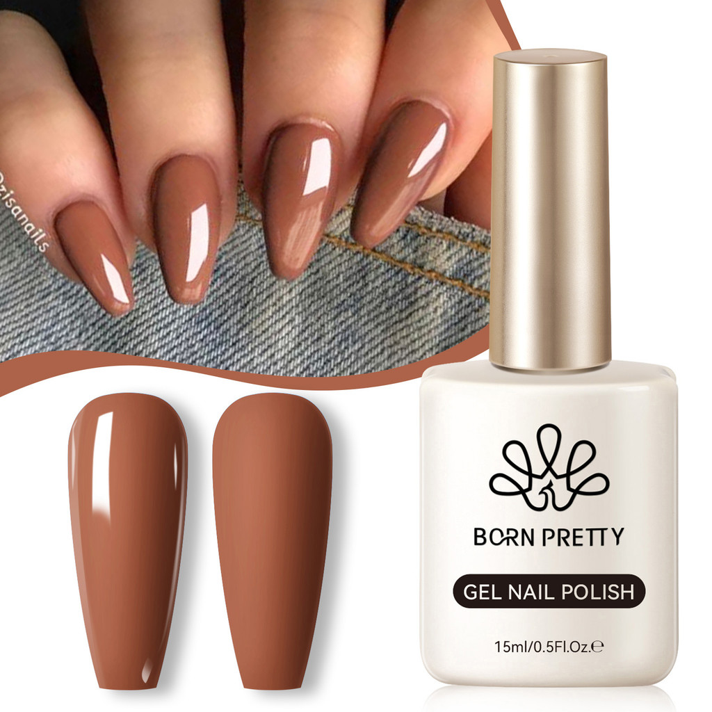 Born Pretty Nude Gel ยาทาเล็บสีดําสีขาวสีเจลแช่เล็บออกแบบแต่งเล็บ