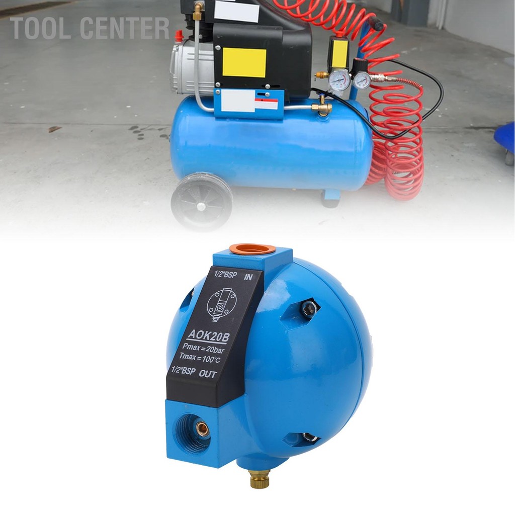 Tool Center วาล์วระบายน้ำ DN15 20bar บอลลอยอัตโนมัติ AOK20B อุปกรณ์เสริมสำหรับเครื่องอัดอากาศ