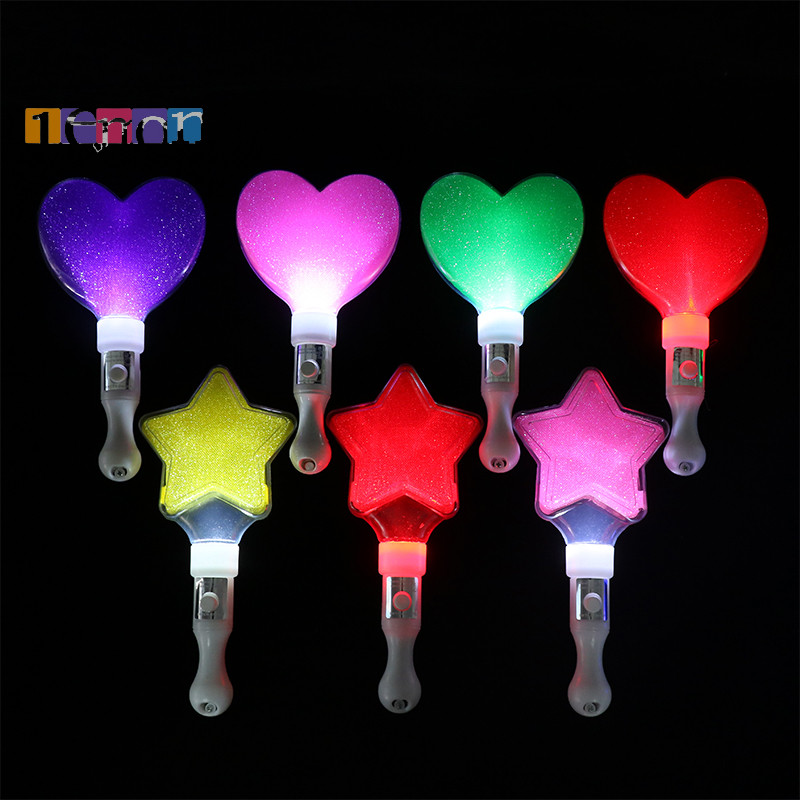 [Lemon] Led Glow Stick Heart Star Shape Luminous Concert Cheing Tube Party Light Stick ใหม่