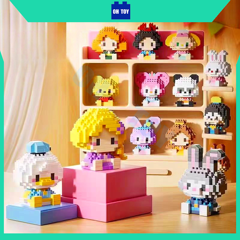 Nano Block Judy Zootopia Nick Mickey Snow Pooh Bear White LinaBell Disney Princess series Building Blocks Model Blocks ของเล่นเด็กของขวัญชายหญิงตุ๊กตาการ์ตูนน่ารัก