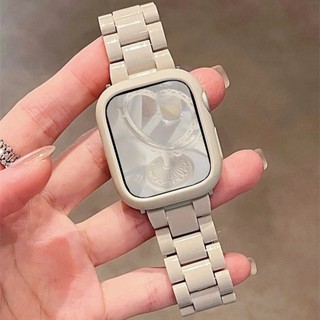 Starlight Soft Silicone Case + สายเรซิ่นสําหรับ Apple 42 มม.46 มม.41 มม.40 มม.44 มม.45 มม.38 สีทึบนาฬิกาชุดสําหรับ iwatch 10 9 8 SE 7 6 5