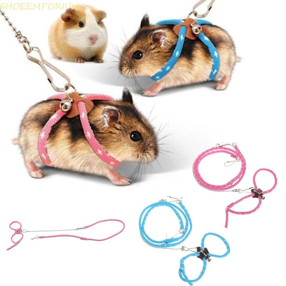 Shoeemporium สายจูงหนูแฮมสเตอร์น่ารักเชือกไนลอนปรับได้สําหรับหนูกระรอก Chinchilla Ferret Gerbil อุปกรณ์สําหรับสัตว์เลี้ยง