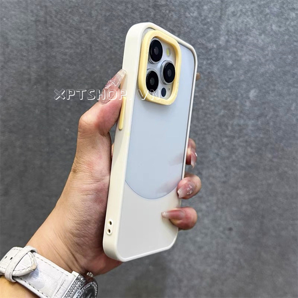สีเหลืองสีขาวสี Collision 2 ni 1 เคสโทรศัพท์สําหรับ iPhone 16ProMax 16Pro 16Plus 15ProMax 14 13 12 11ProMax Full Coverage กันกระแทกป้องกันอะคริลิค