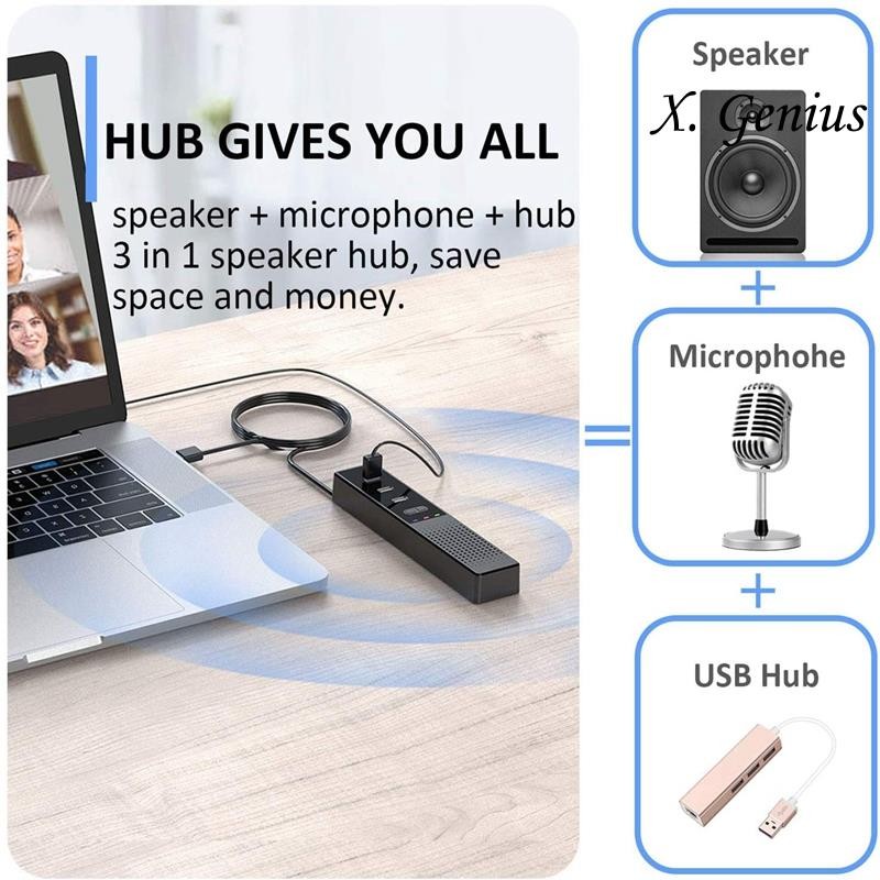3 in 1 ลําโพงคอมพิวเตอร์พร้อมไมโครโฟนและฮับ USB Conference Speaker, PC Mic สําหรับการประชุมทางวิดีโอ .xgaminfhcifuehth