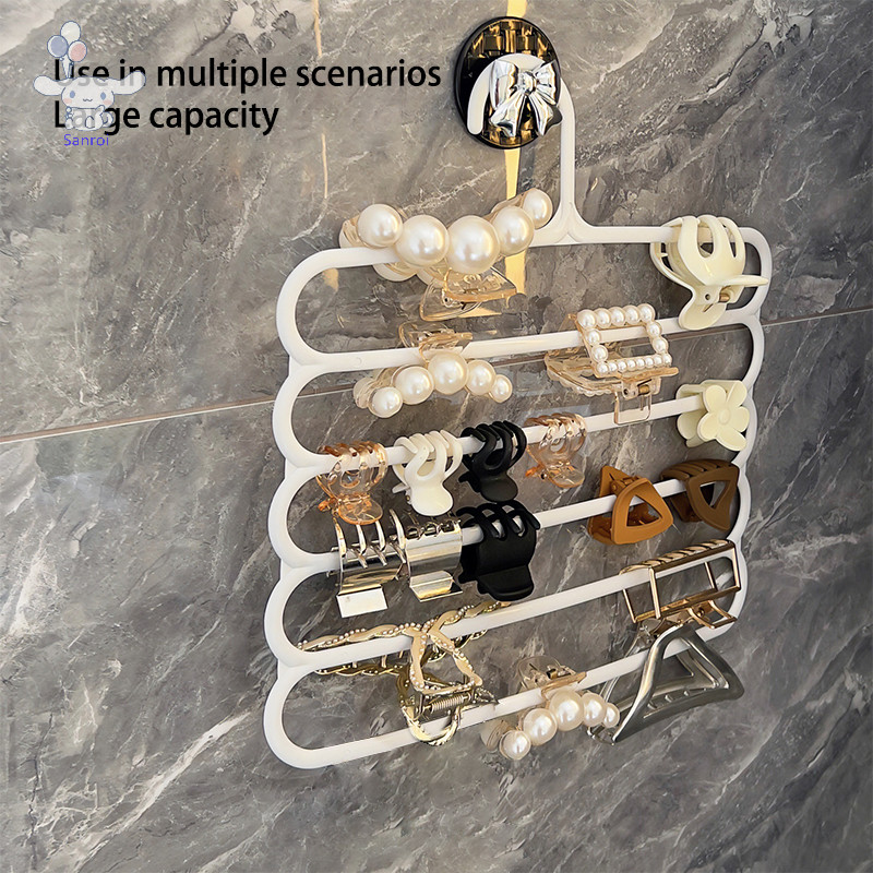 [San] Hair Claw Storage Rack Organizer ผู้ถือความจุขนาดใหญ่แขวนผนัง Hairpin แขวน Space al ชั้นเก็บของ POP