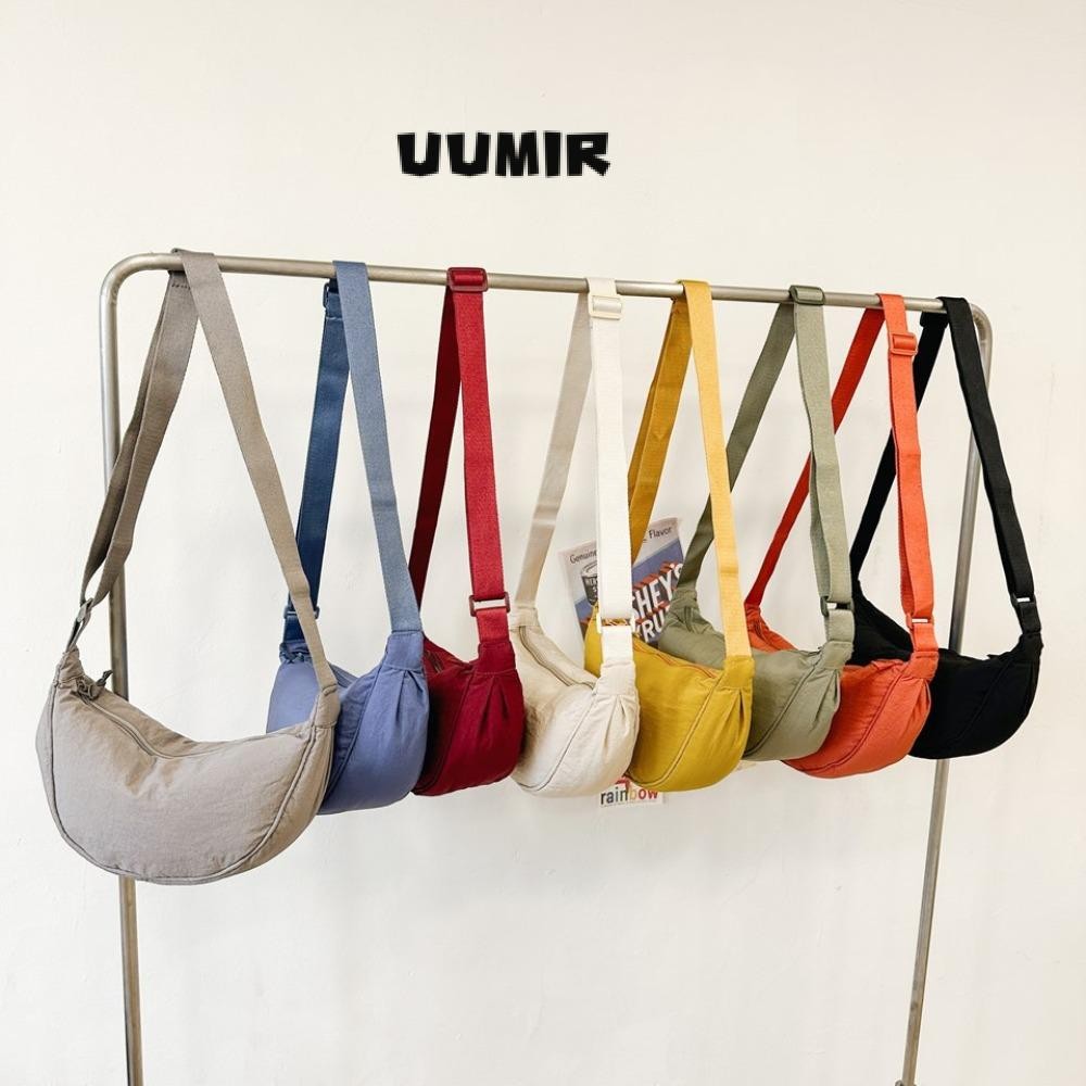 UUMIR Dumpling Bag,สีทึบไนลอนกระเป๋าสะพายหญิง,แฟชั่นสไตล์ลําลองความจุขนาดใหญ่กระเป๋าสะพายข้างกระเป๋าเดินทางนักช้อป