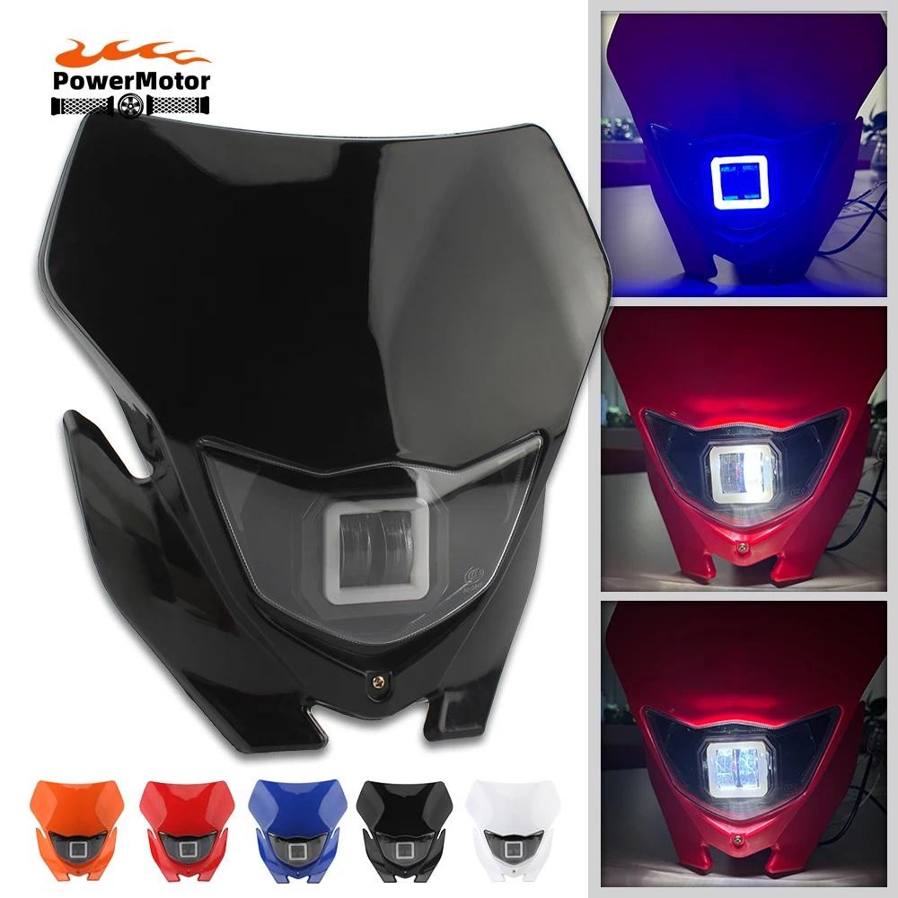Motocross Supermoto รถจักรยานยนต์ LED ไฟหน้าสําหรับ Yamaha Kawasaki Suzuki Honda KLX CRF WR YZ 250 4