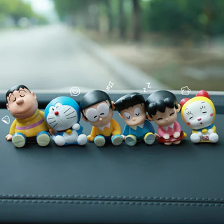 6 ชิ้น Doraemon Action Figure Noramyaako Big G Nobita Nobi Shizuka Minamoto Honekawa Suneo ตุ๊กตาตกแต่งรถ