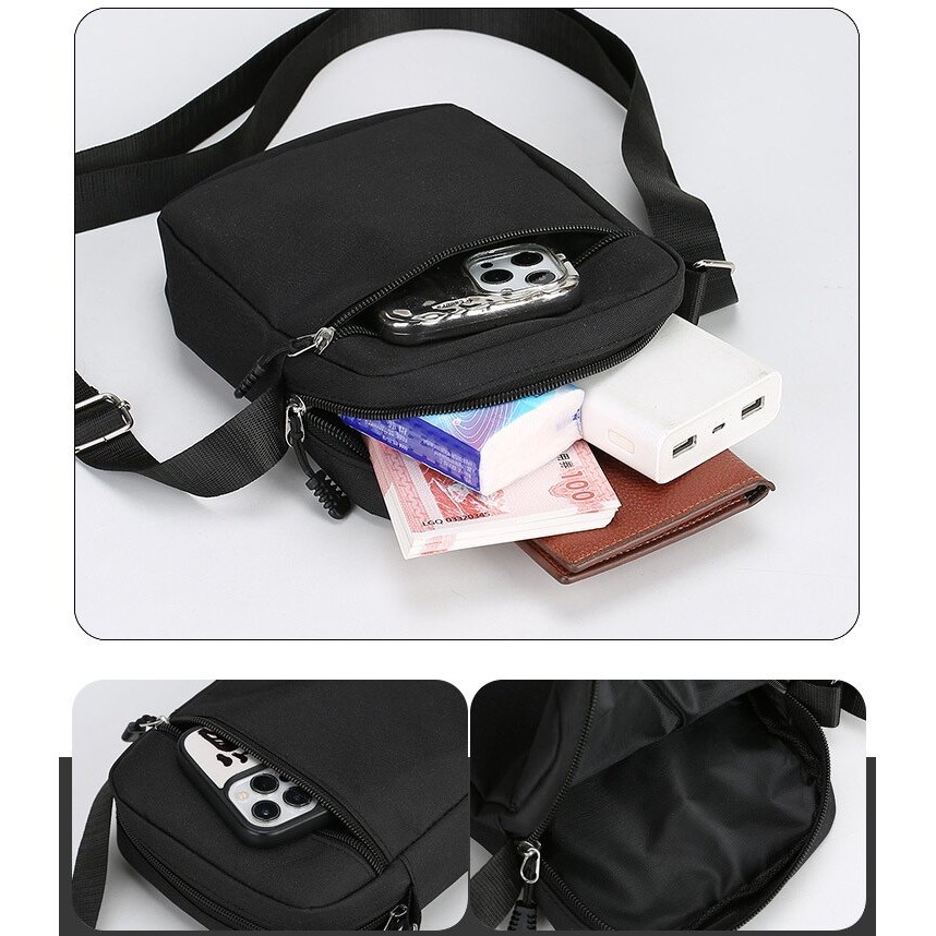 Naruto Crossbody Bag Print Square Bag Canvas Bag Black Multi functional Storage Bag Gift