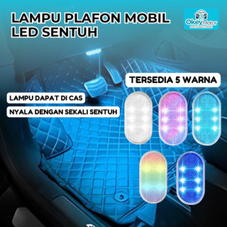 Lampu Plafon Mobil Mini LED Touchscreen 6 LED untuk Interior
