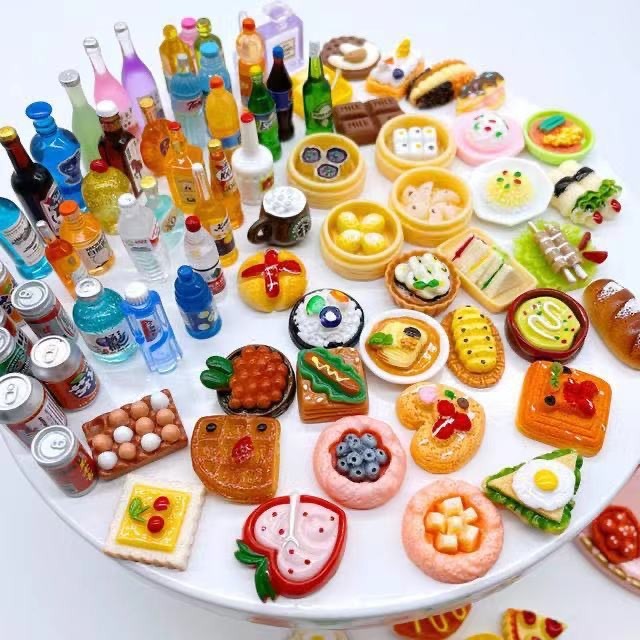 ผู้มีอิทธิพล กระเป๋าลึกลับของเล่นอาหารขนาดเล็กรุ่นมินิของเล่นจําลองซูเปอร์มาร์เก็ตขนมเครื่องดื่มขวดไวน์อุปกรณ์เสริมเครื่องประดับขนาดเล็ก