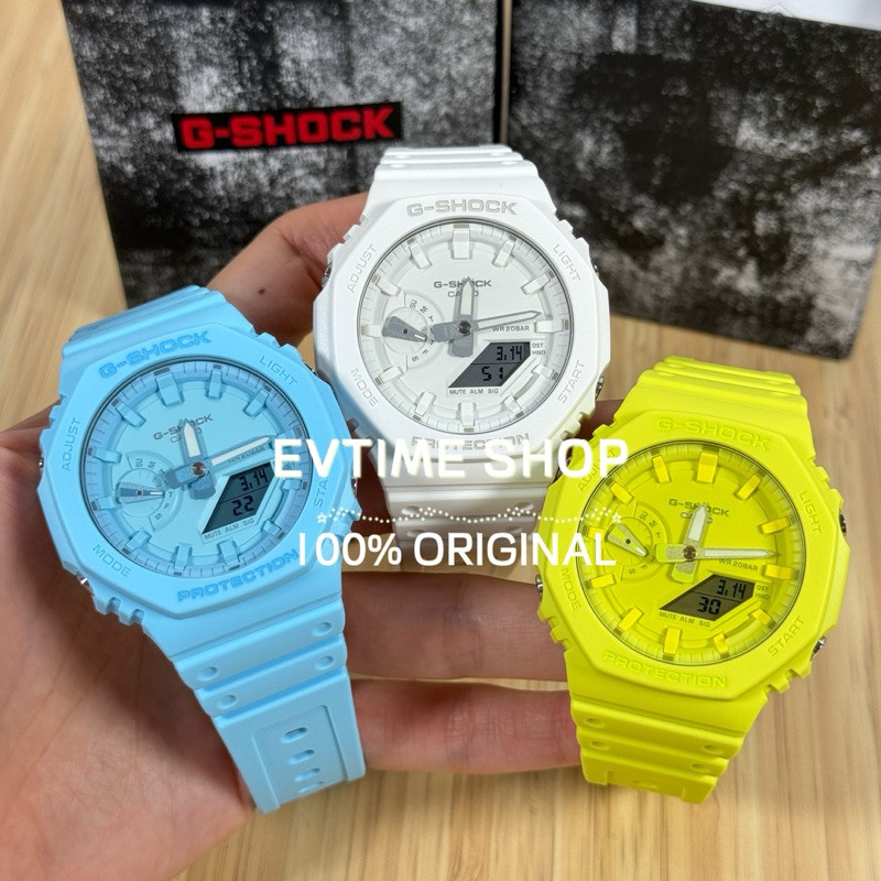 ญี่ปุ่น G*@*/shock GA-2100-2A2DR สีฟ้าผู้ชายแฟชั่นเรซิ่นสายนาฬิกา w289