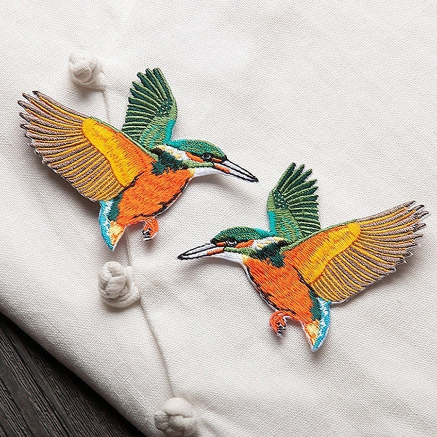 1 คู่ HummingbiBird เย็บปักถักร้อยแพทช์สําหรับเสื้อผ้า DIY รีดผ้าบนเสื้อผ้ากระเป๋าสติกเกอร์ตกแต่งซ่อม