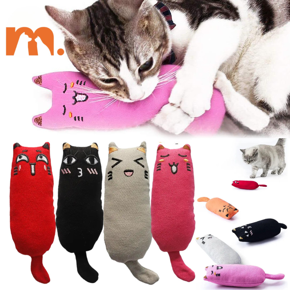 [Muhsinpet] หมอนตุ๊กตานุ่ม รูปแมวกัด ของเล่นเคี้ยวได้ สําหรับแมว แคทมิ้นท์