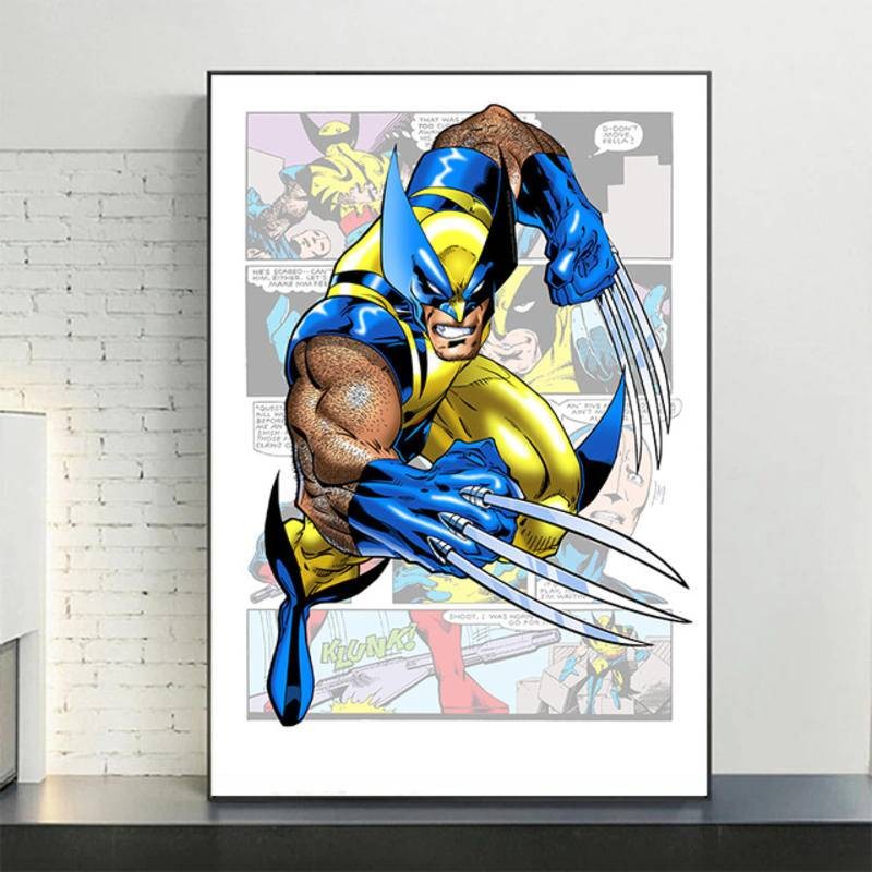 Avengers การ์ตูนผ้าใบโปสเตอร์ Spider Man กัปตันอเมริกาผ้าใบภาพวาดพิมพ์ Wall Art ห้องนั่งเล่นตกแต่งห้องนอนภาพวาด Superheroes ราคา ถูกที่สุด ดีลบีเคเค แกลเลอรีภาพที่ 4