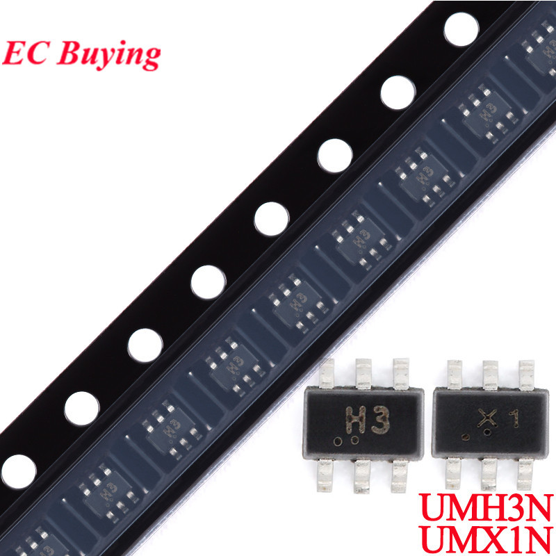 50 ชิ้น/10 ชิ้น UMH3N H3 UMX1N X1 SOT-363 50V 100mA 150mA Dual NPN ชิปทรานซิสเตอร์ดิจิตอล IC SMD