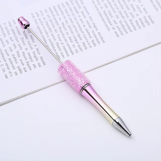 ปากกาน้ําตาล creative diy ปากกาลูกปัด starry rhinestone handmade patch ปากกาลูกลื่นหลายสีปากกาลูกปัด