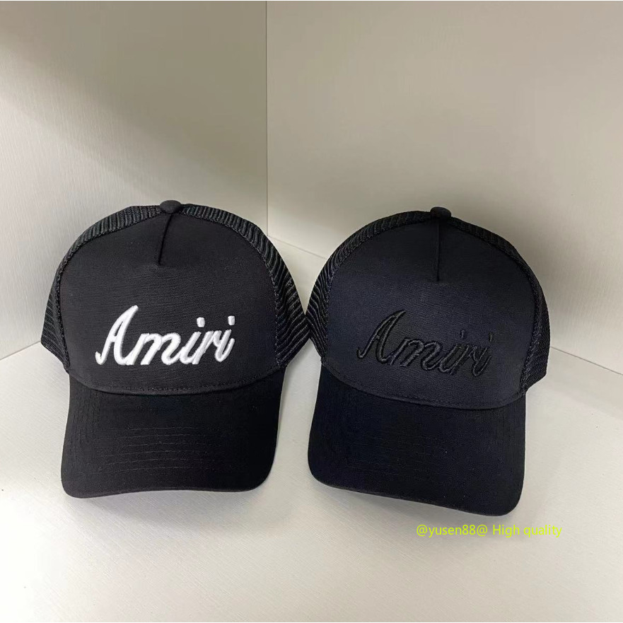 **** Hot *** Outdoor AM *** RI Black สามมิติเย็บปักถักร้อยตาข่ายเบสบอลหมวกหมวก