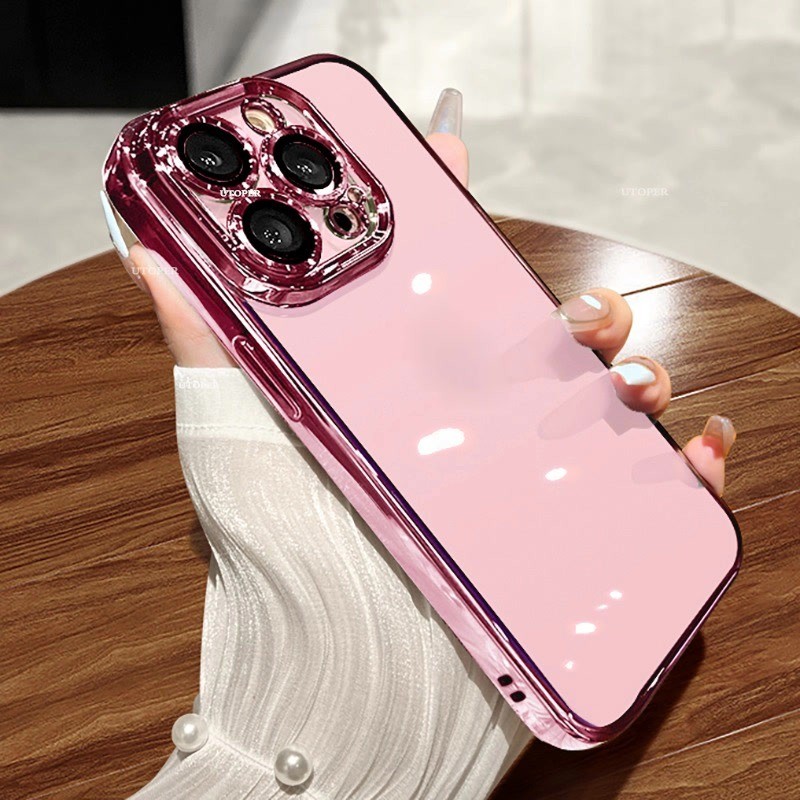รุ่นใหม่ เคสไอโฟน เคสไอโฟน11 พร้อมฟิล์มกล้อง โปร่งใส ขั้นสูง โปร่งใส เคส สำหรับ iphone 15 14 13 12 11pro pro max