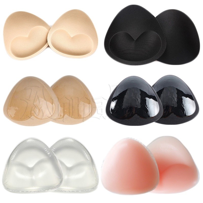 [1 คู่ซิลิโคนฟองน้ําโฟม Comfy Triangle Bra Pads Insert] [ถอด Push Up Breast Pads สําหรับผู้หญิงบิกินี่,ท็อปส์,สปอร์ตบรา,ชุดว่ายน้ํา] [Bra Padding Bust Enhancer] [Hot]