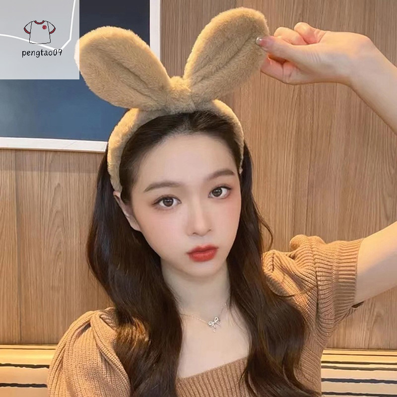 Pengatao09 ใหม่กระต่ายหูตุ๊กตาผู้หญิงสีทึบ Plush Hairband ผม Hoop สาวแฟชั่นแต่งหน้าอุปกรณ์เสริมผมใหม่