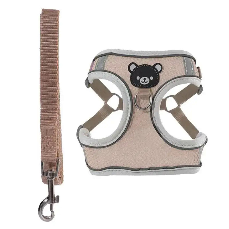 Light Up Dog Harness | Puppy Harness And Traction Rope | Adjustable Small Dog Harness Lightweight Ve