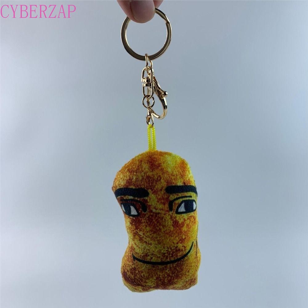 Cyberzap Chicken Nuggets Key Ring, ของเล่นตุ๊กตา พวงกุญแจขาไก่สีเหลือง, gegagedigago Tricky Friend Gift เสียงจี้อาหารกระเป๋า