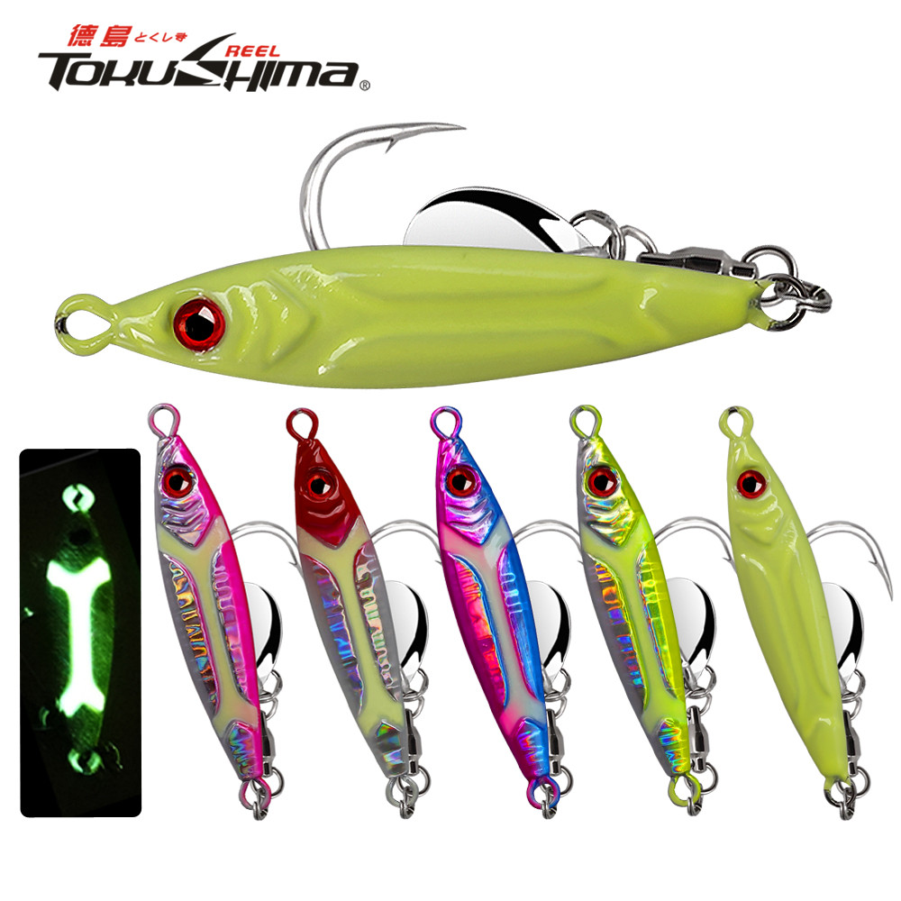 1 ชิ้นตกปลาจิ๊ก 30g 40g 60g 80g เลเซอร์ Jigging ตะกั่วโลหะช้า Jig เหยื่อตกปลา Luminous ช้อนเหยื่อ Jig Lure Sinking Casting เหยื่อประดิษฐ์ Spinner Lure 3D ตาโลหะ Spoon