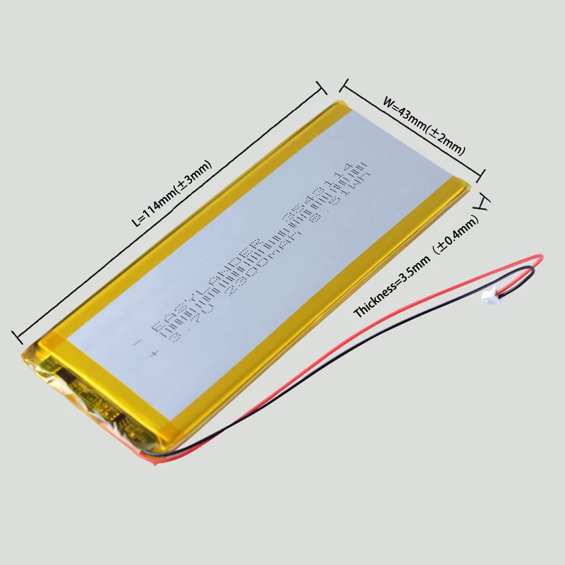 3543114 3.7V 2300mAh Li-Polymer Battery For Bluetooth Keyboard Ikki65 Aurora R2 Nuphy Air75 Digital 