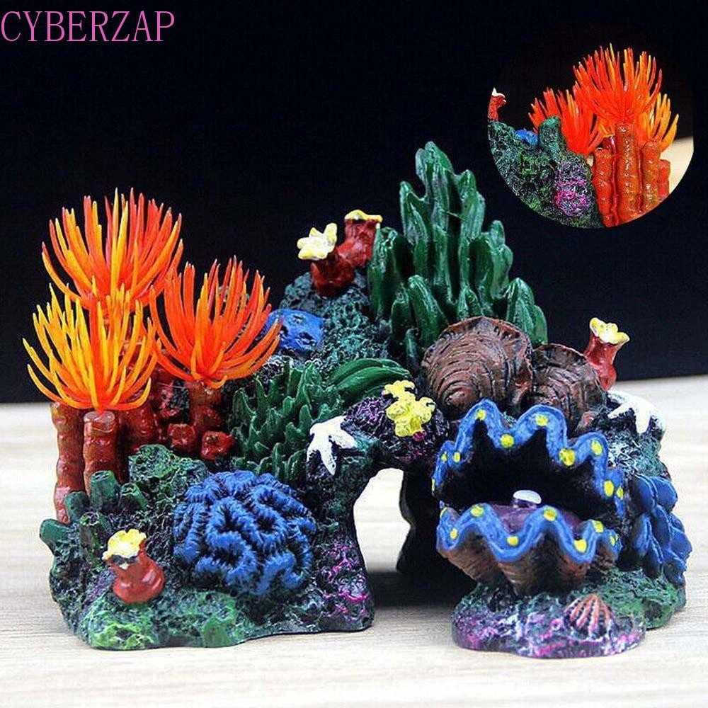 Cyberzap Aquarium ภูมิทัศน์ Coral Hiding Rock ปะการังปลา Hideaway Reef เรซิ่นจําลองปะการังตกแต่งตู้ปลา