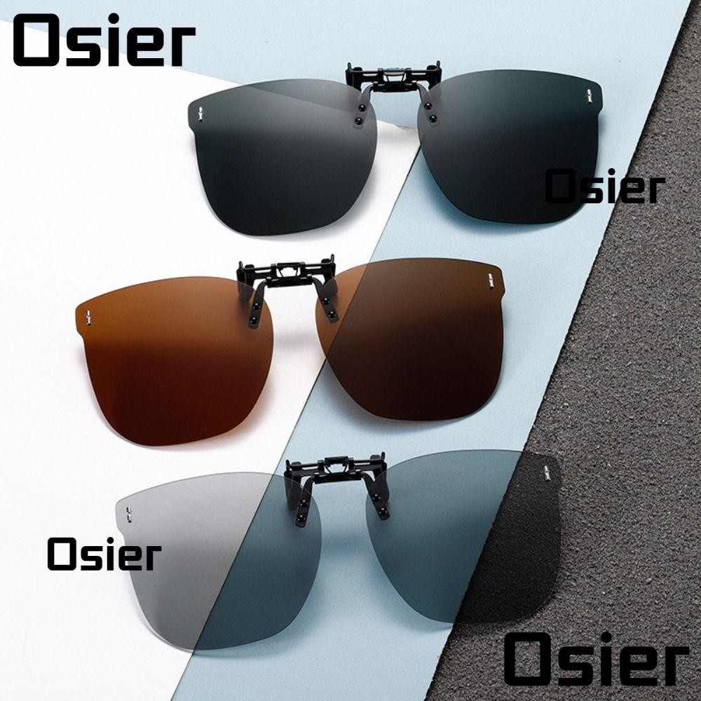 Osier1 Clip On แว่นกันแดดแว่นตาตามใบสั่งแพทย์, UV 400 Protection Ultra-Light Flip Up Sun แว่นตา, Vintage Square Shape สะดวก Shades สําหรับผู้หญิงและผู้ชาย