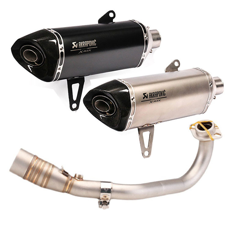 ระบบท่อไอเสียรถจักรยานยนต์เต็มรูปแบบสําหรับ Yamaha Xmax300 Xmax250 พร้อมเซ็นเซอร์ O2 ปลายท่อไอเสียคา