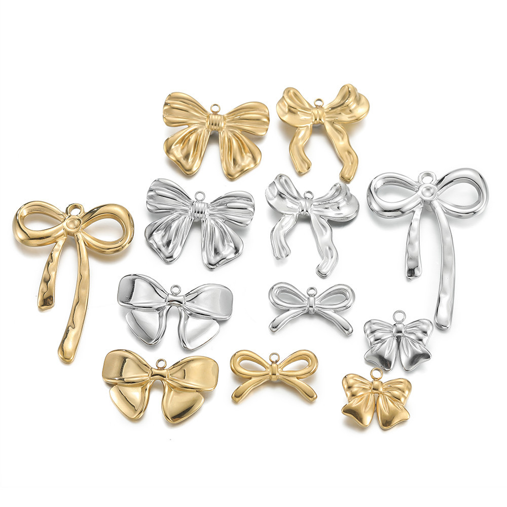 St. kunkka 2 ชิ้นจี้สแตนเลสสไตล์ผสมโบว์จี้แฟชั่น Charm สําหรับ DIY สร้อยข้อมือสร้อยคอจี้ทํา — صورة 5