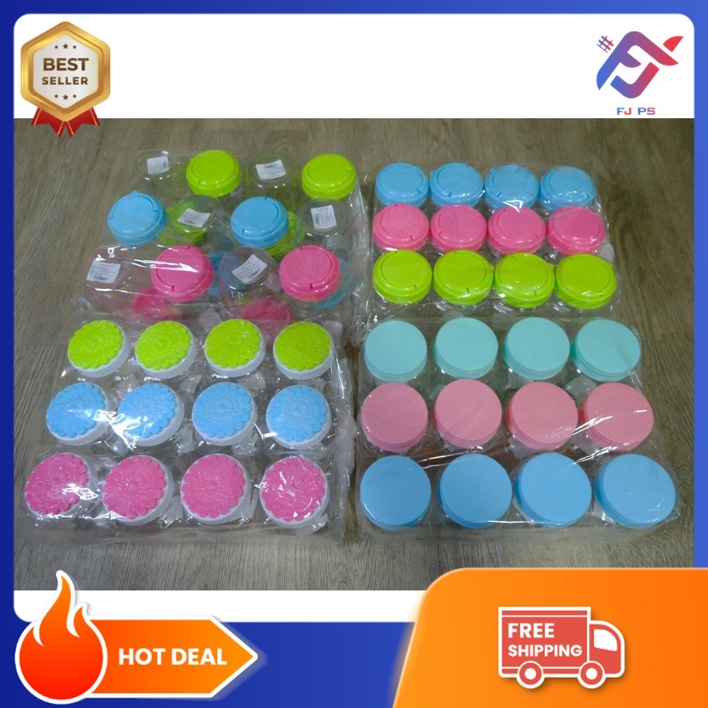 แพ็ค6และ12ชิ้น กระปุกพลาสติก 320-380 ml กระปุกฝาเกลียว โหลพลาสติกใส