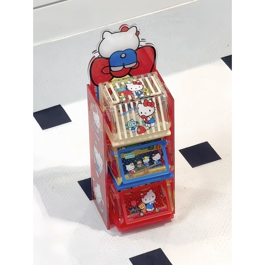 [Haroro] Sanrio Hello Kitty กล่องเก็บของอะคริลิค Hello Kitty Candy Box Flip Desktop Storage Rack เครื่องเขียนกล่องดินสอกล่องเก็บถังขยะ
