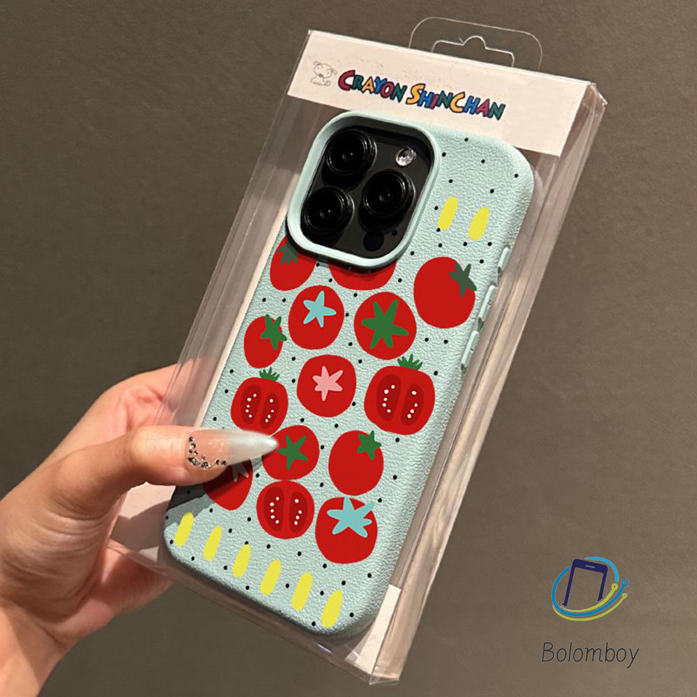 สไตล์ใหม่ สำหรับ เคสไอโฟน 15 pro max 14 11 13 12 16 pro max 15plus แฟชั่น กันกระแทก และอ่อนนุ่ม รูปแบบมะเขือเทศ