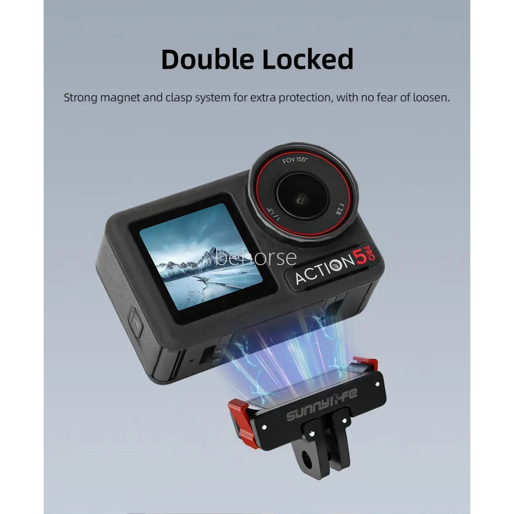 อะแดปเตอร์แม่เหล็กมัลติฟังก์ชั่นสําหรับ DJI Osmo Action 5 Pro/4/3/2 พับอะแดปเตอร์ 2 Claw 1/4 ด้ายสําหรับ DJI Action 5 Pro