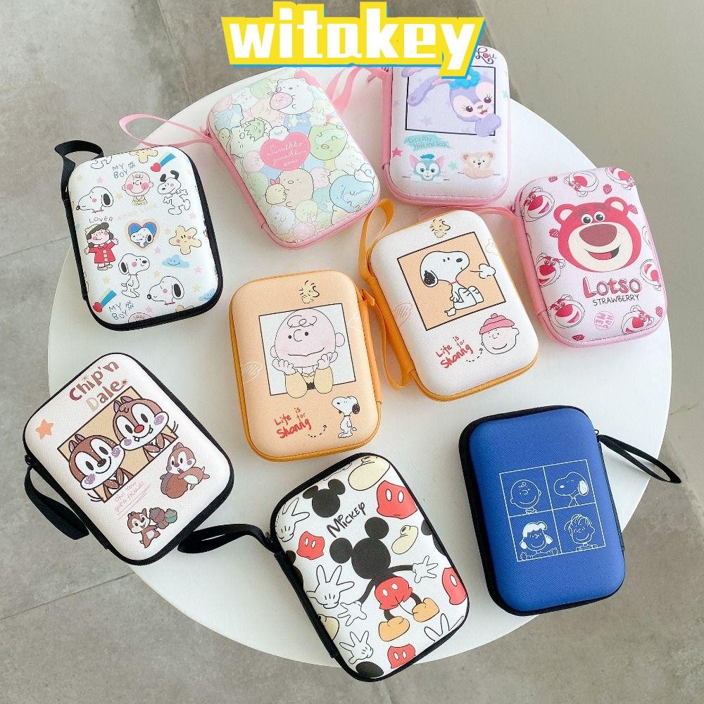 กระเป๋าใส่เหรียญ WITAKEY, กล่องเก็บสายเคเบิลข้อมูล EVA ความจุขนาดใหญ่, ฝาครอบป้องกันเครื่องชาร์จ Pachacco Winnie ทนทานเดินทางกลางแจ้ง