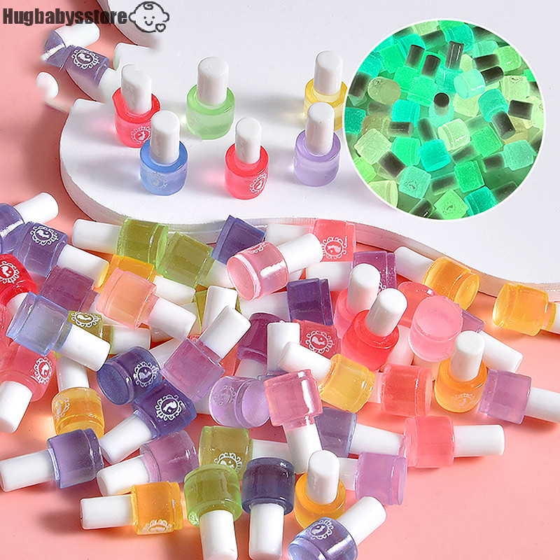 [Hugbabysstore] ขวดยาทาเล็บเรซินเรืองแสง 5 ชิ้น Mis ตกแต่งโทรศัพท์มือถือ Handmade DIY ใหม่