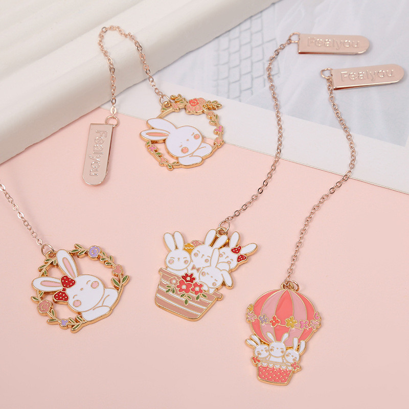 ที่คั่นหนังสือโลหะสัตว์น่ารัก 1 ชิ้น, ที่คั่นหนังสือกระต่ายสร้างสรรค์, เครื่องเขียน, อุปกรณ์การเรียน - รูปที่ 3