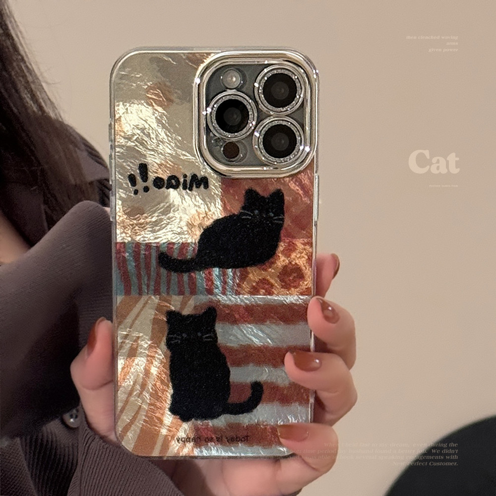 เคสโทรศัพท์แมวพิมพ์ลายเสือดาวเหมาะสําหรับ 16 Apple 15 Promax พร้อมการป้องกันเลนส์ IPhone 13 Anti Drop 12