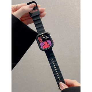 เคส + สายรัดซิลิโคนนุ่มกีฬา สำหรับ Apple Watch Series 10/9/8/7/6/5/4 Ultra 1/2 ขนาด 40/41/42/44/45/46/49 มม.