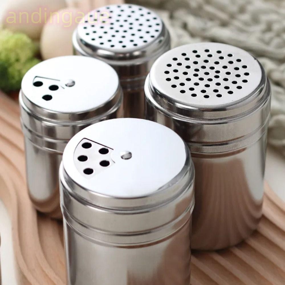 ขวดเครื่องเทศสแตนเลส ฝาครอบหมุนอเนกประสงค์ เกลือ-น้ำตาล-พริกไทย ปั่นผสมง่าย ทำอาหาร
